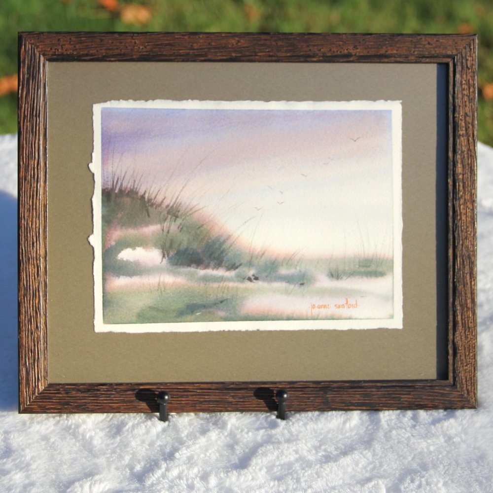 Original Signed Watercolor by Jo-Anne Sandford of Beach Sand Dunes